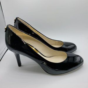 Michael Kors GP13L Womens Leather Comfort Almond Toe Black Pump Heels Size 7M